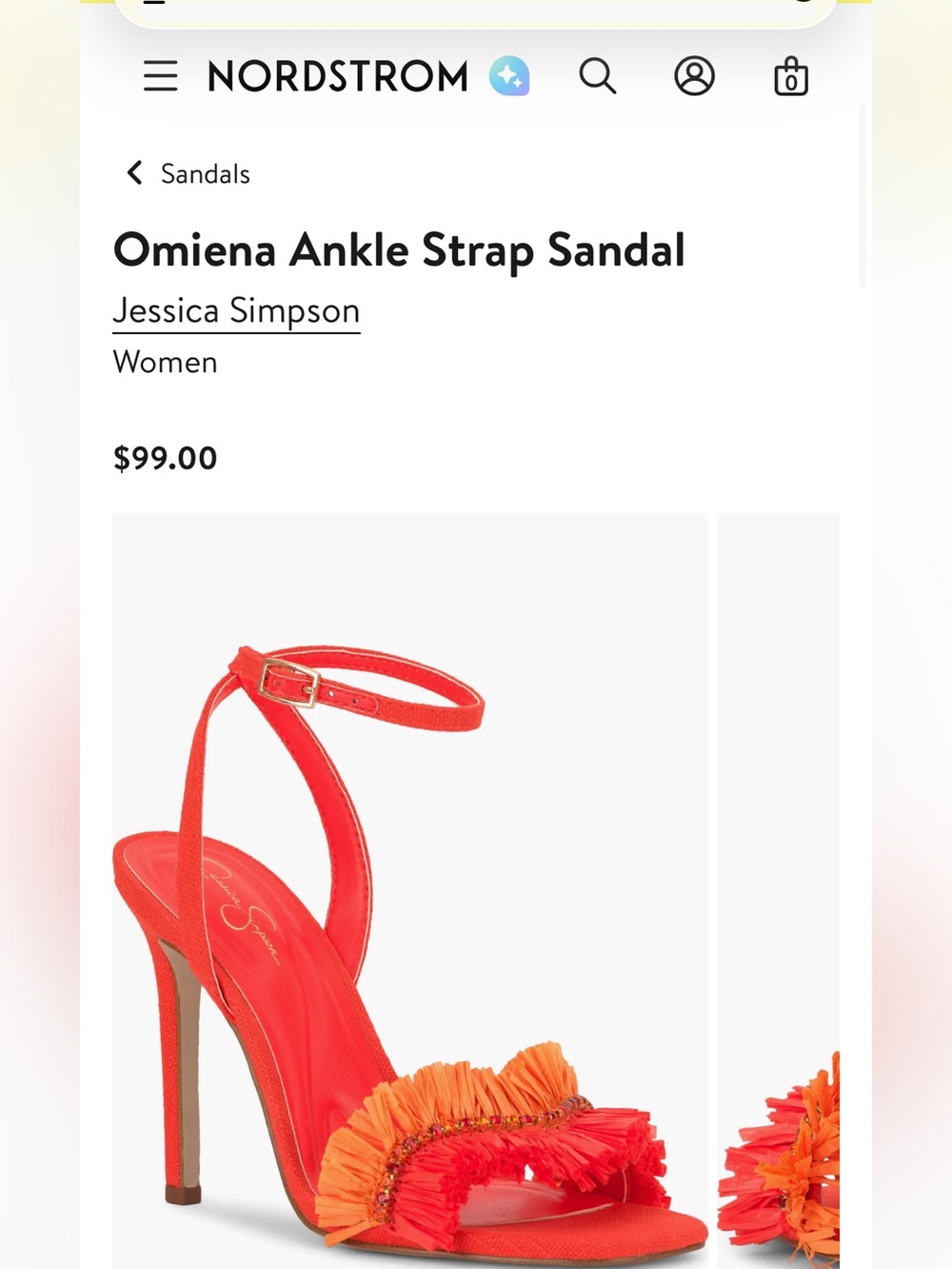 Jessica Simpson Red-Orange Ruffle Slingback Heels - Picture 3 of 3